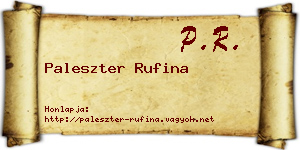 Paleszter Rufina névjegykártya